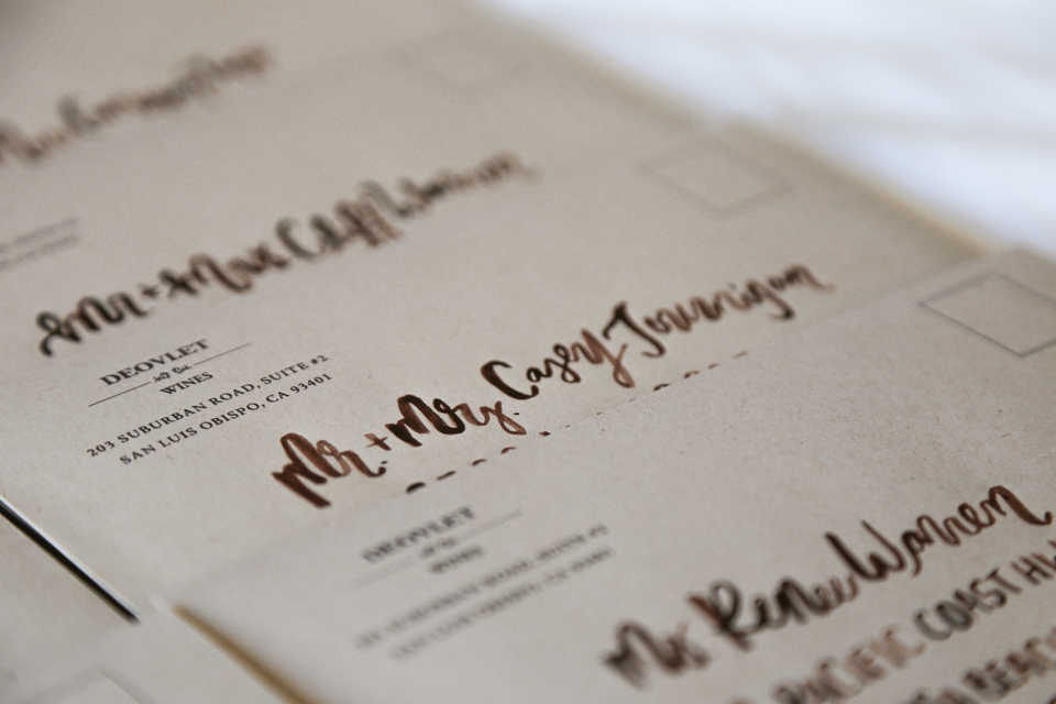 Custom Invitation Suite Design with Brush Lettered Modern Calligraphy Addresses by Amarie Design Co.