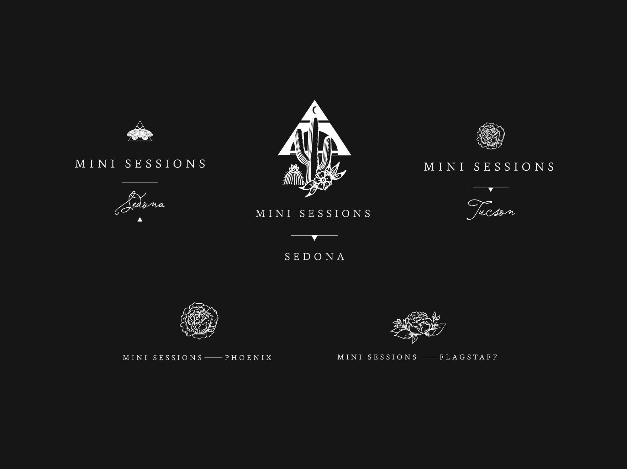 Mini Session Logos with Hand Drawn Illustrations and Brand Identity Design for Photographer Jamie Allio by Amarie Design Co.